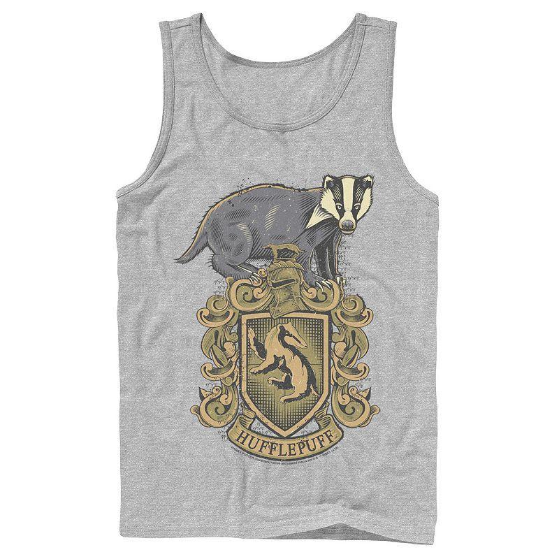 Men's Harry Potter Hufflepuff House Crest Tank Top, Size: Large, Athletic Grey Product Image