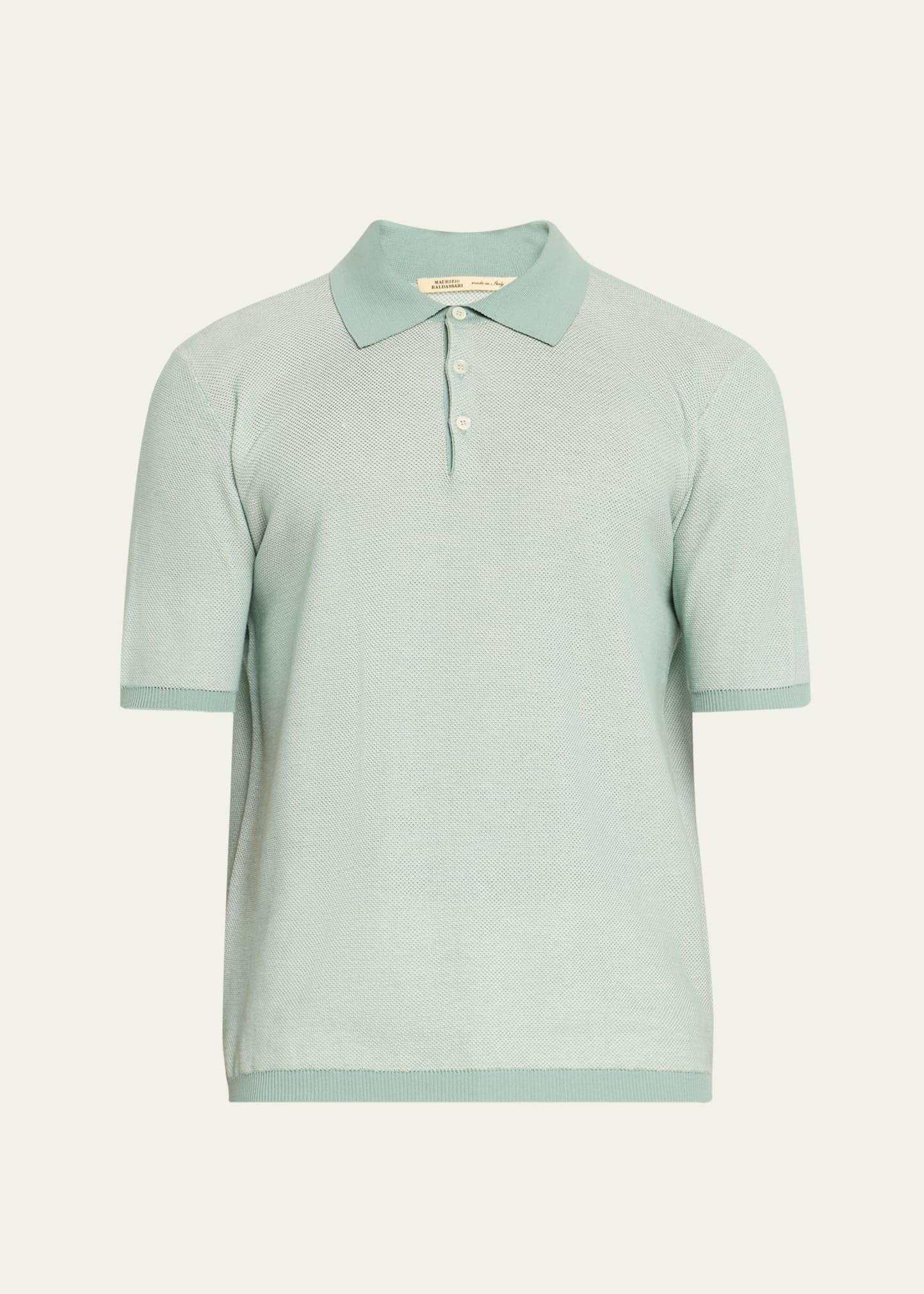 Mens Cotton Melange Polo Shirt Product Image