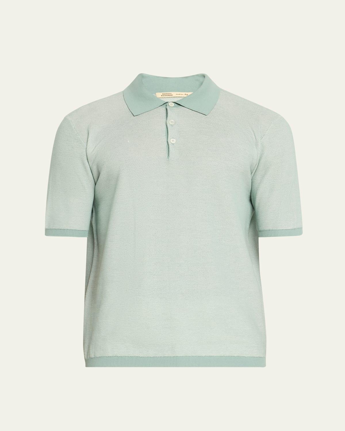 Mens Cotton Melange Polo Shirt Product Image