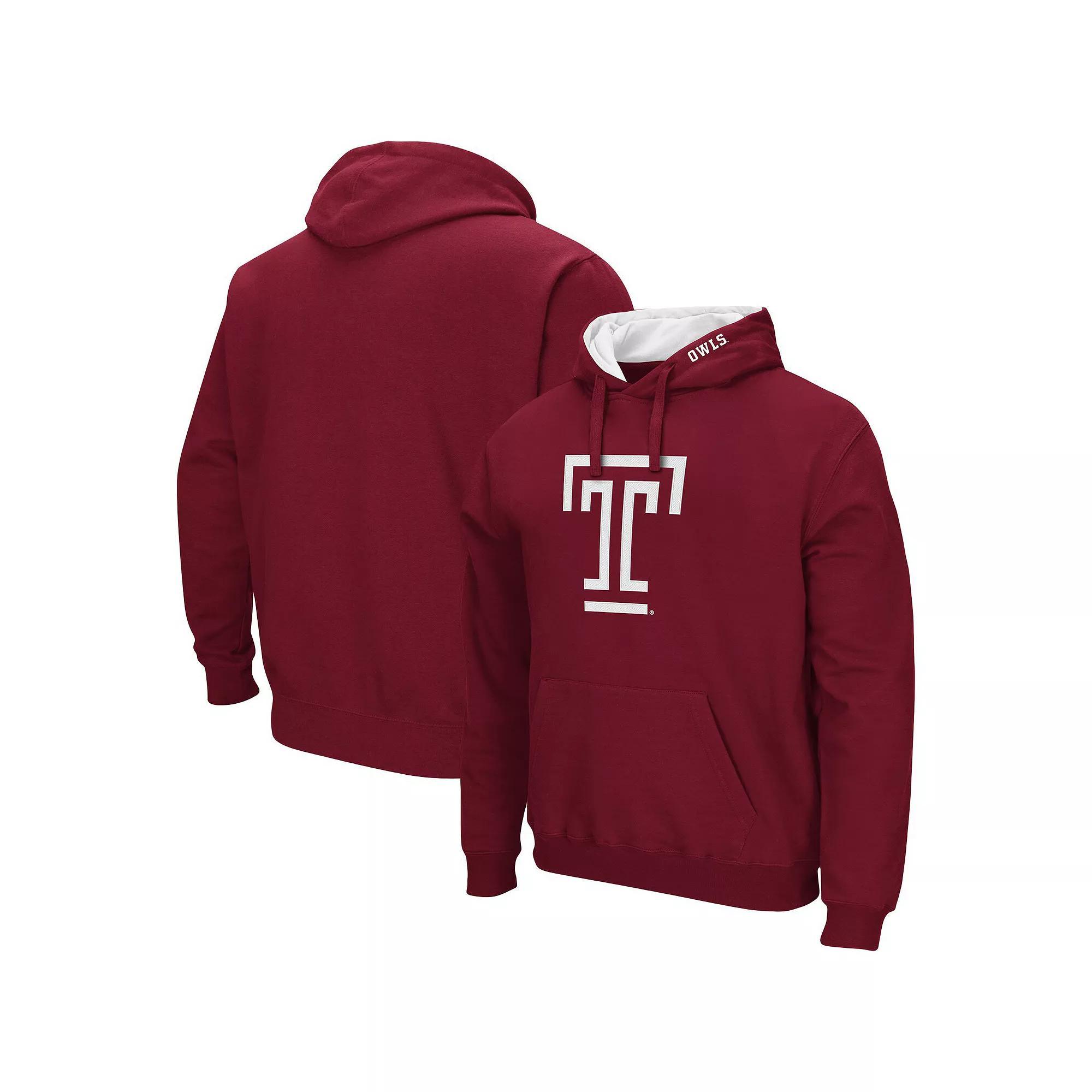 Men's Colosseum Cherry Temple Owls Arch and Logo Pullover Hoodie, Size: Large, Tem Red Product Image