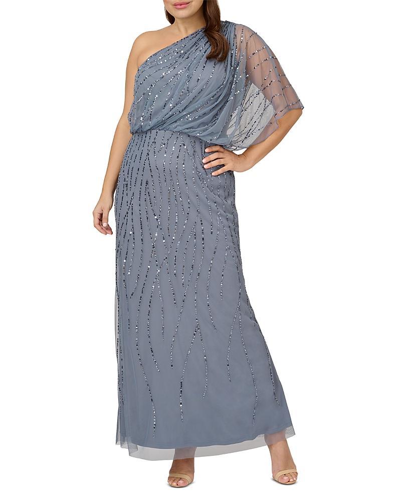 Adrianna Papell Plus Long Beaded Dress Product Image