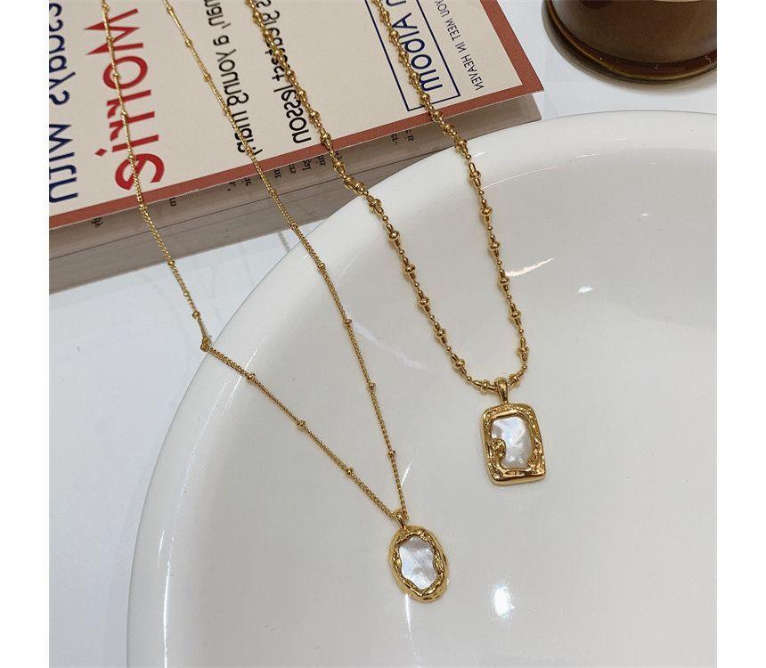 Freshwater Pearl Pendant Alloy Necklace (various designs) Product Image