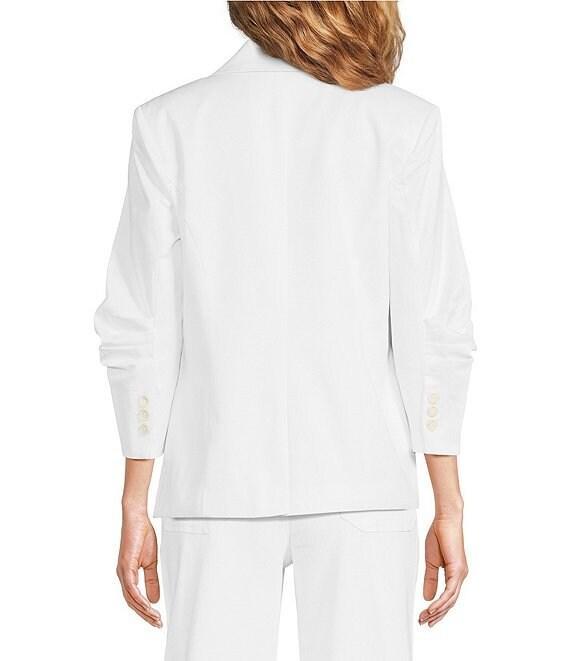 tyler boe Taylor Notch Lapel 3/4 Shirred Sleeve Single Breasted Blazer Product Image