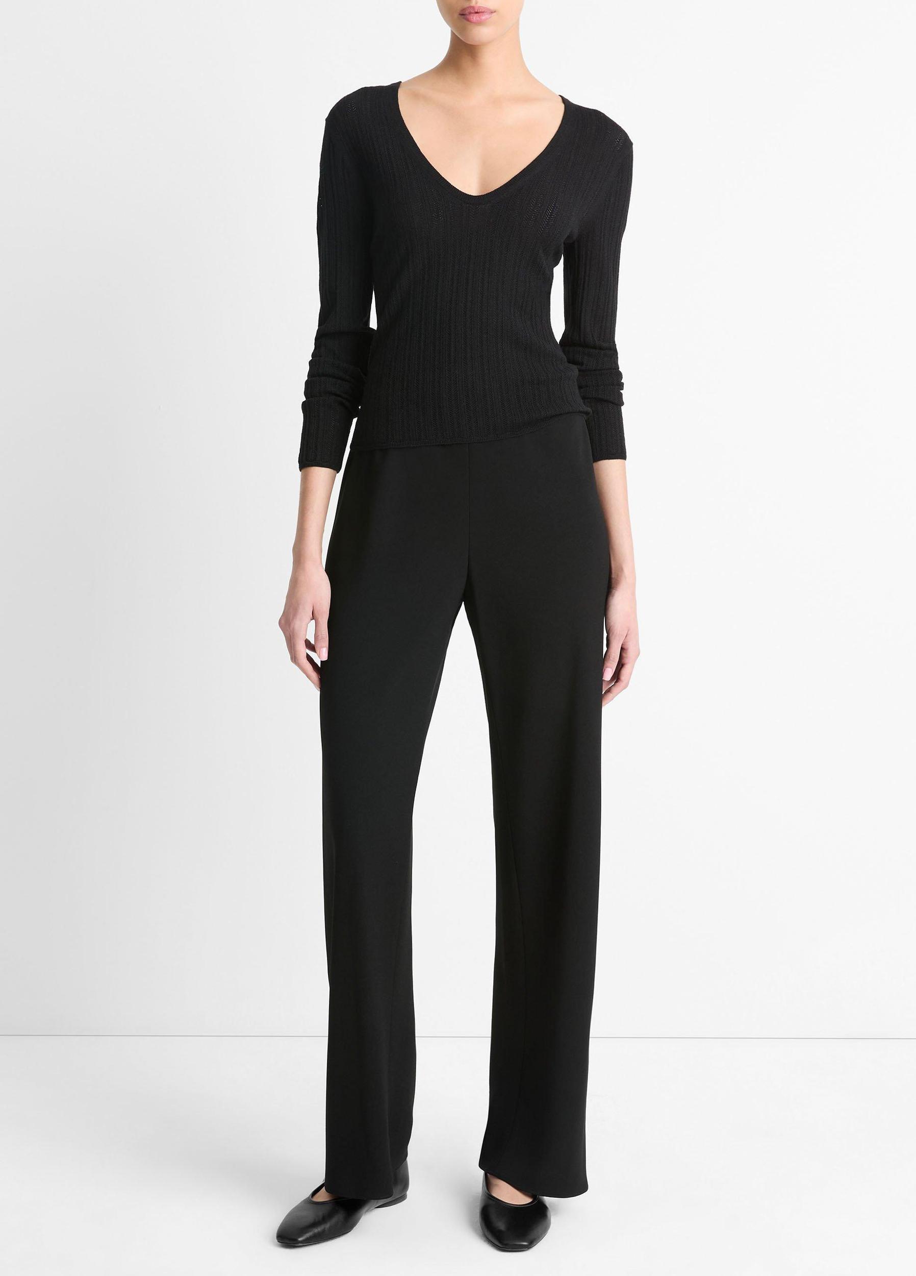 Pointelle-Stitch Italian Wool-Blend Sweater Product Image