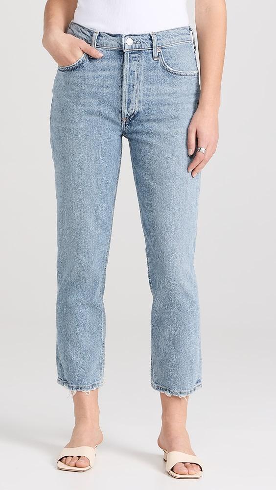 AGOLDE Riley Crop: High Rise Straight Crop Stretch Jeans | Shopbop Product Image