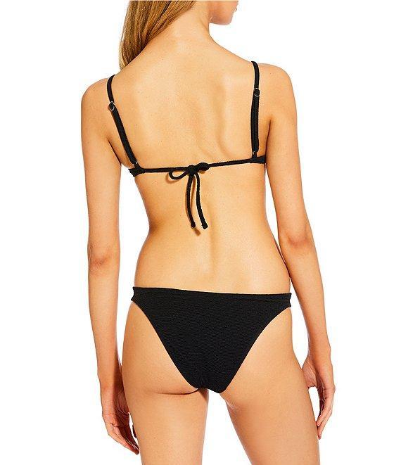 GB Solid Scrunchie Textured Tanga High Leg Hipster Swim Bottom Product Image