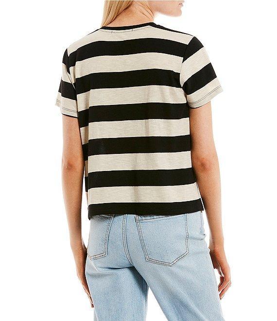 Copper Key Stripe Short Sleeve Boxy T-Shirt Product Image