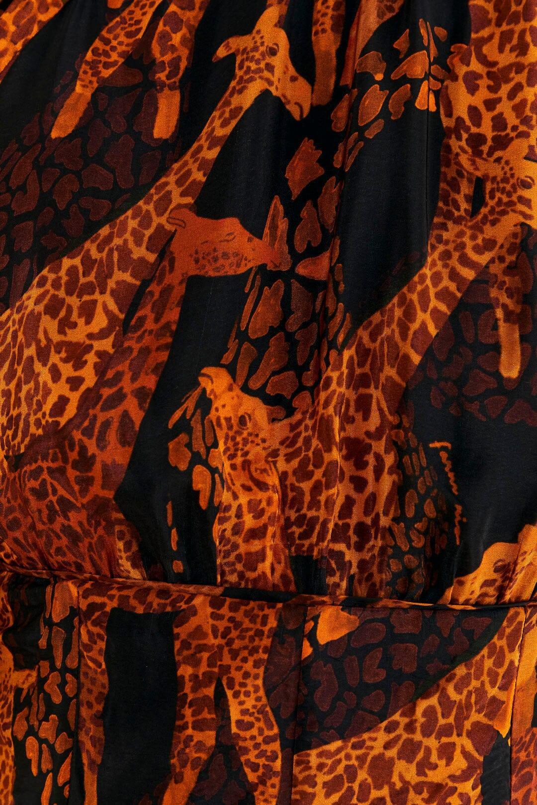 Black Giraffes Puff Sleeve Blouse Product Image