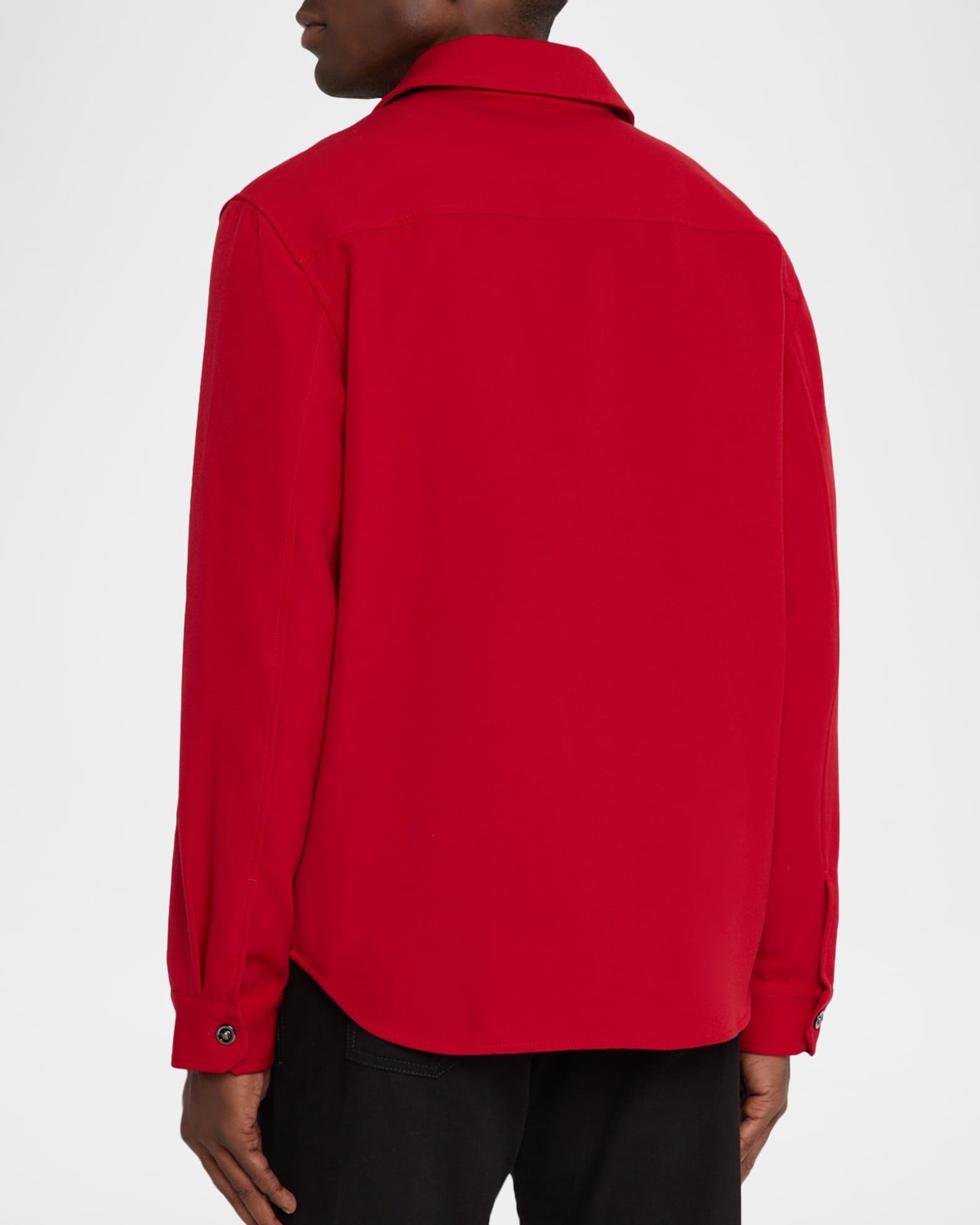 Men's Wool Logo Stamp Full-Zip Shirt Jacket Product Image