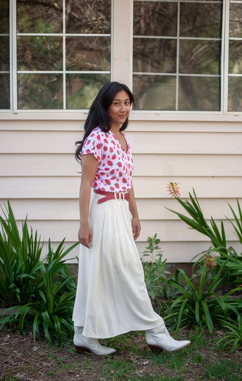 Dolman Top in Strawberry Cotton Product Image