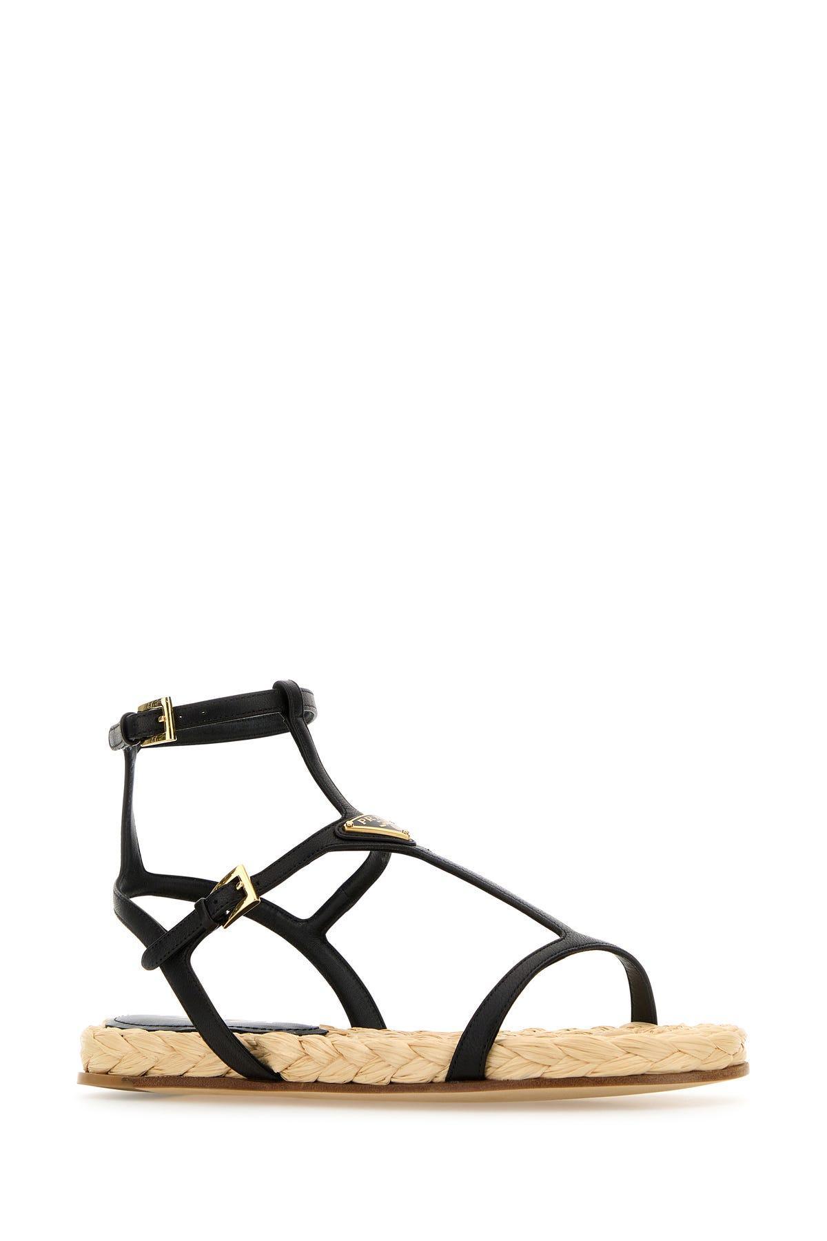 PRADA Black Leather Sandals Product Image