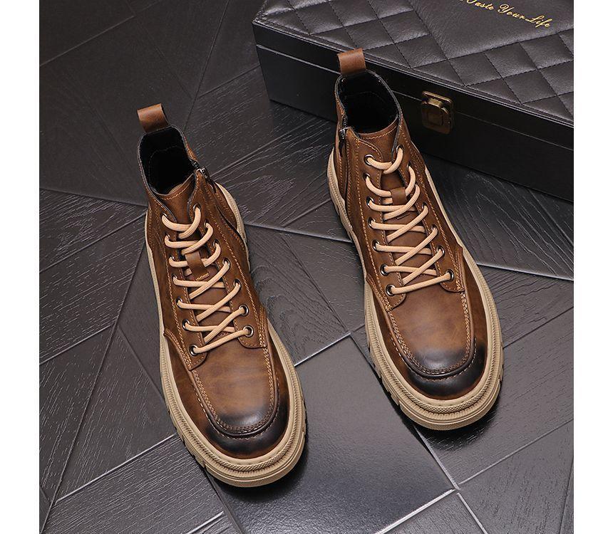 Lace-Up Platform Short Boots Product Image