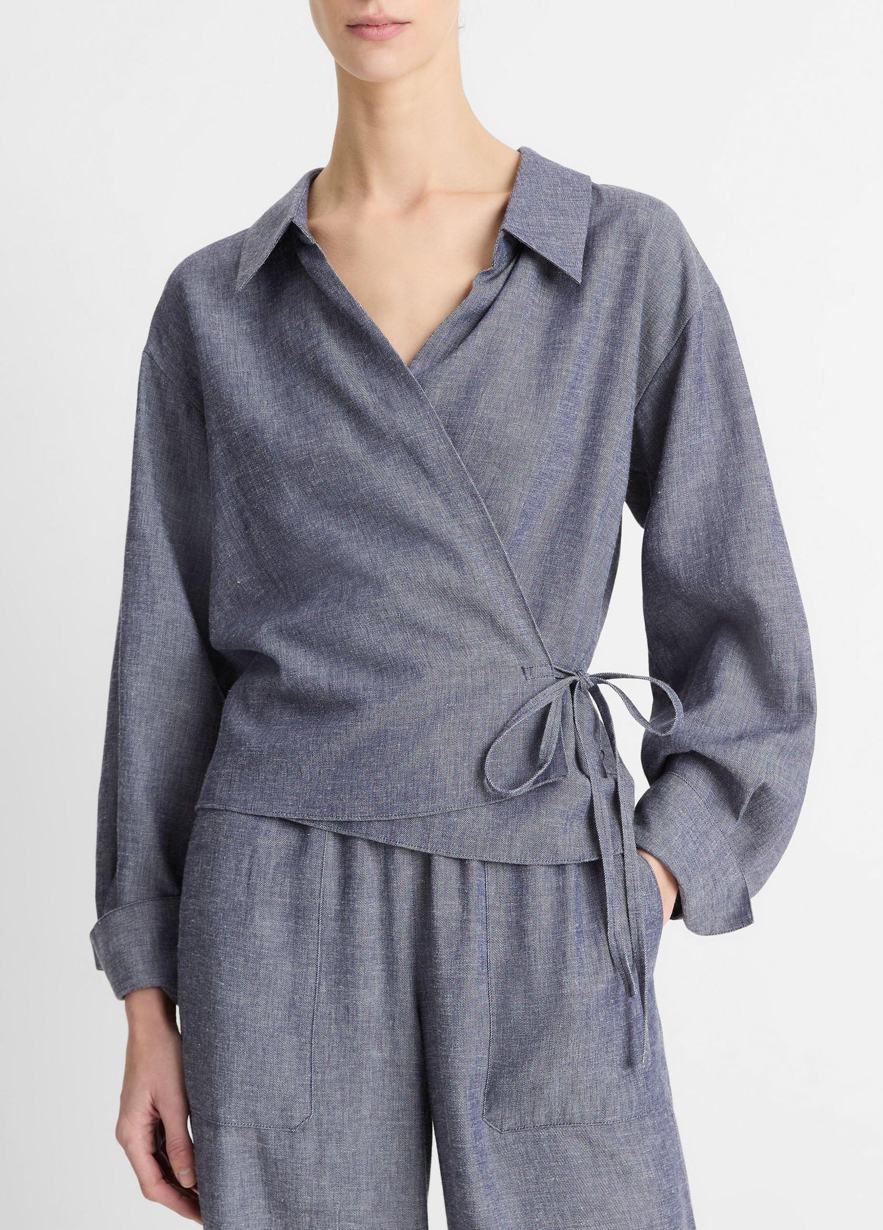 Collared Wrap Top Product Image