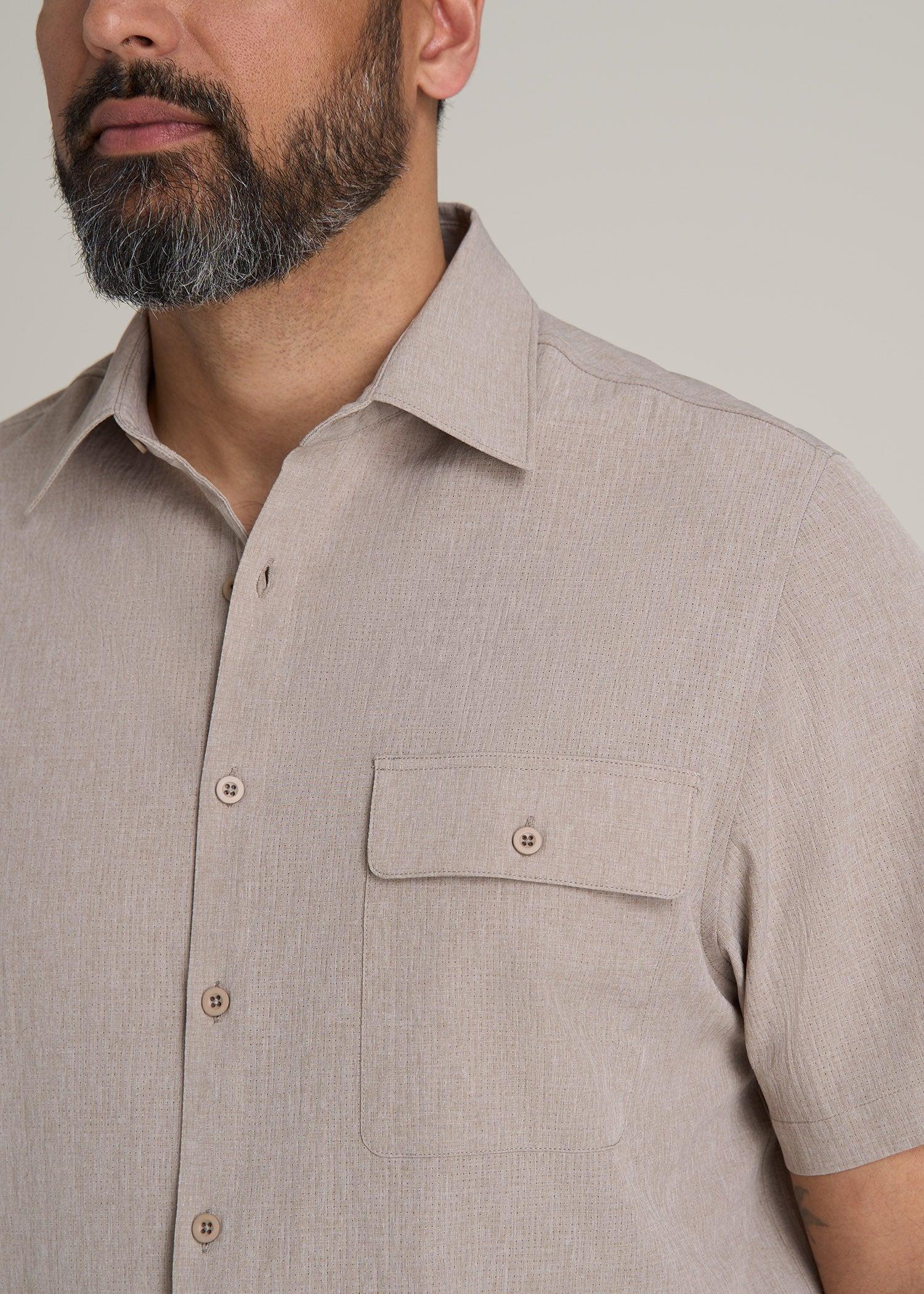 LJ&S Great Lakes Sport Shirt for Tall Men in Atmosphere Product Image