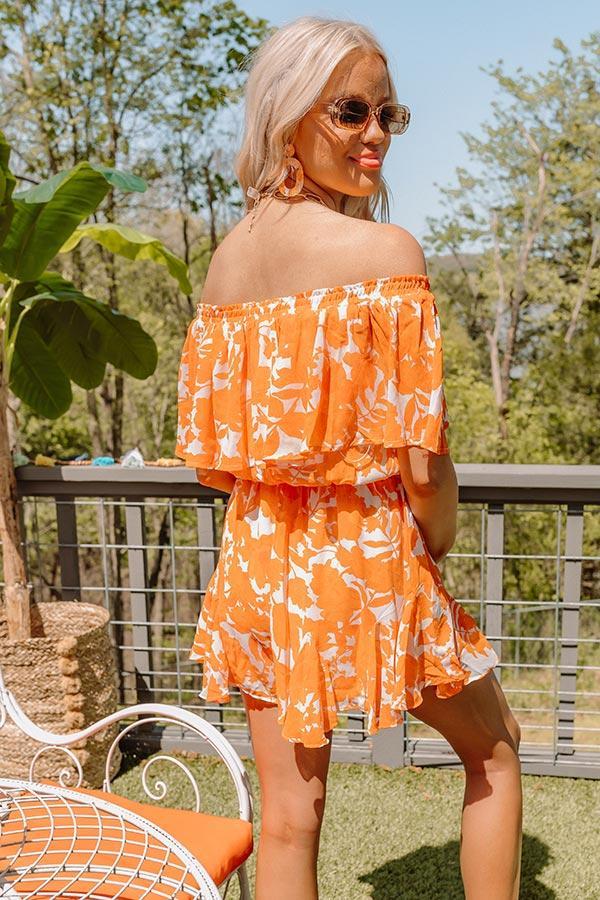 Seas The Moment Floral Romper In Orange Product Image