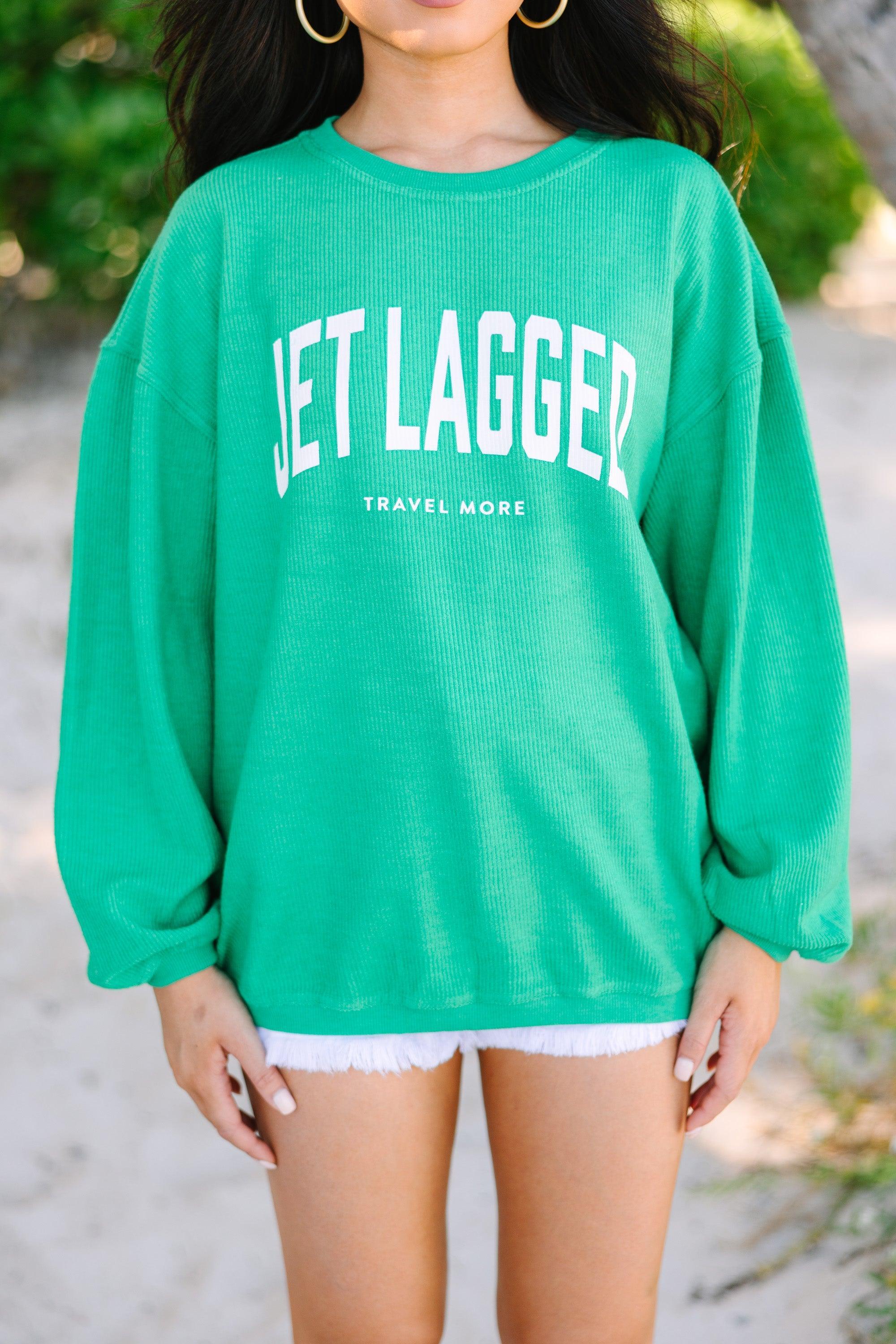 Jet Lagged Kelly Green Graphic Corded Sweatshirt Female Product Image