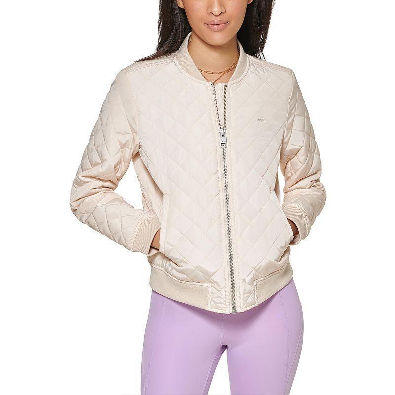 Womens Levis Diamond Quilted Bomber Jacket Pink Blossom Product Image