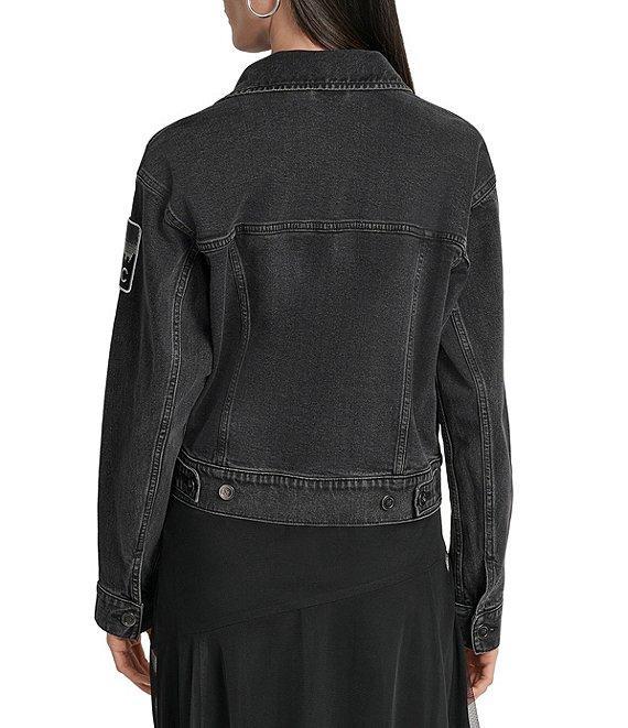 DKNY by Donna Karan Pins And Patches Denim Trucker Jacket Product Image