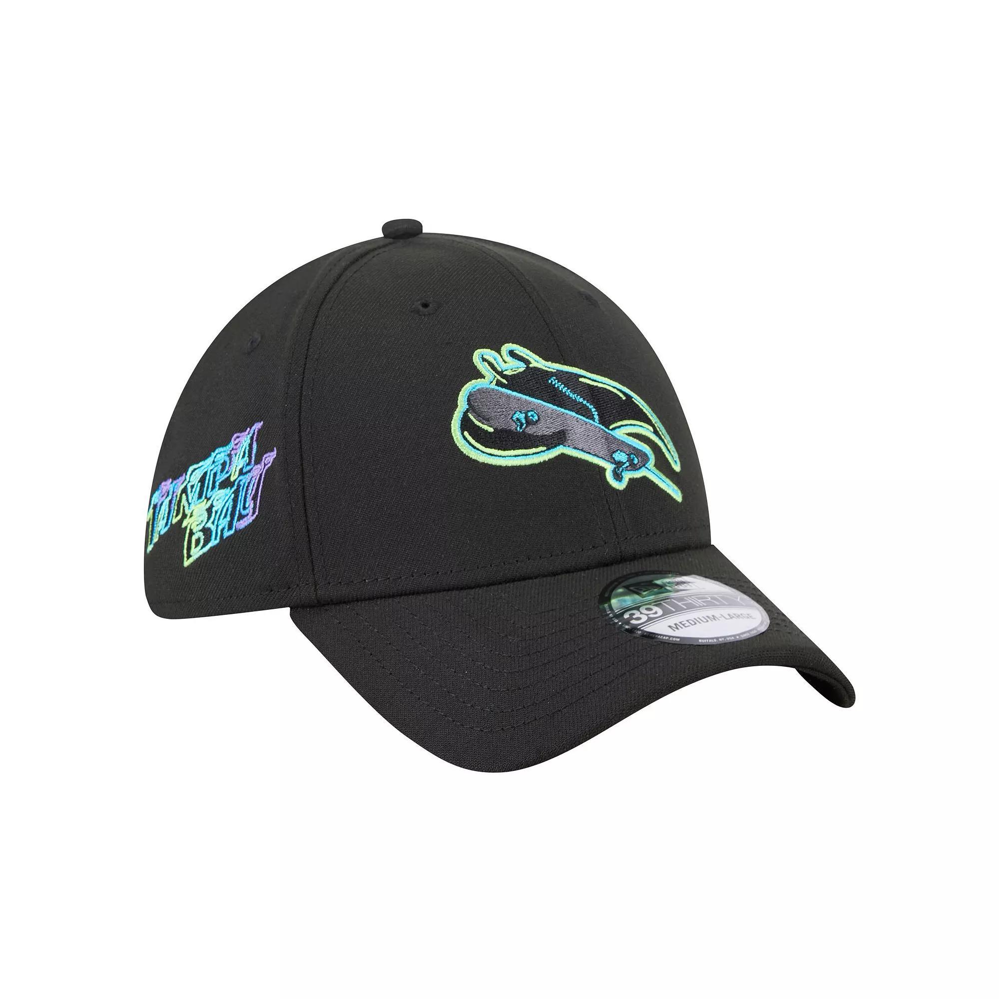 Men's New Era Black Tampa Bay Rays City Connect 39THIRTY Flex Hat,  Product Image