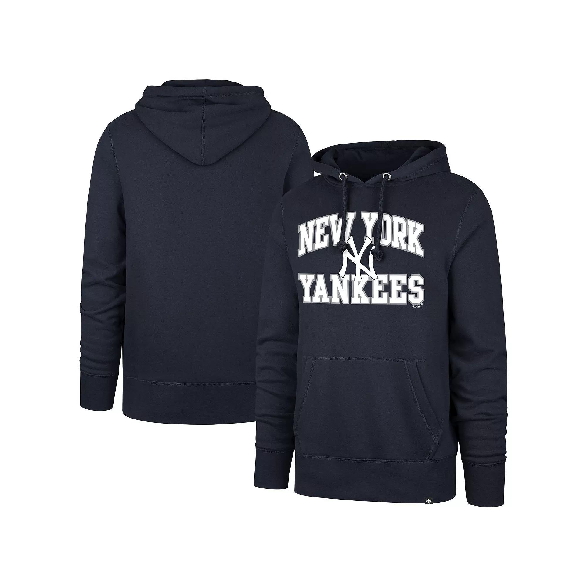Men's '47 Navy New York Yankees Velocity Headline Pullover Hoodie,  Product Image