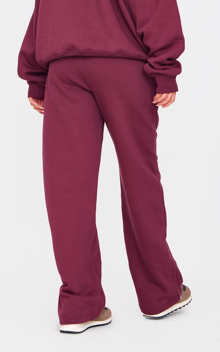 Burgundy Drawstring Wide Leg Sweatpants Product Image