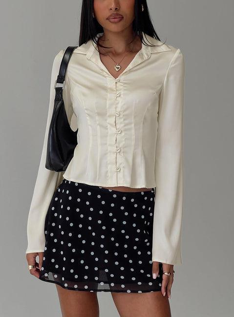 Miravella Long Sleeve Top Cream Product Image