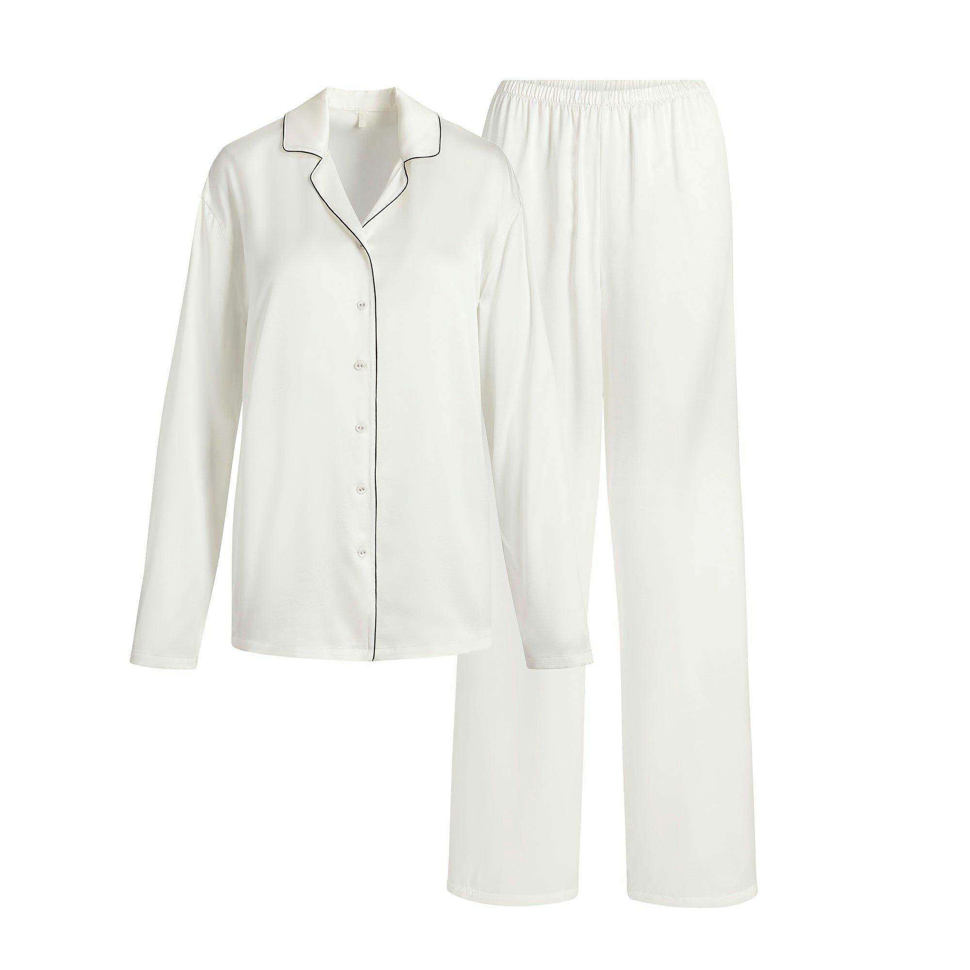 SILK LONG SLEEP SET | IVORY Product Image