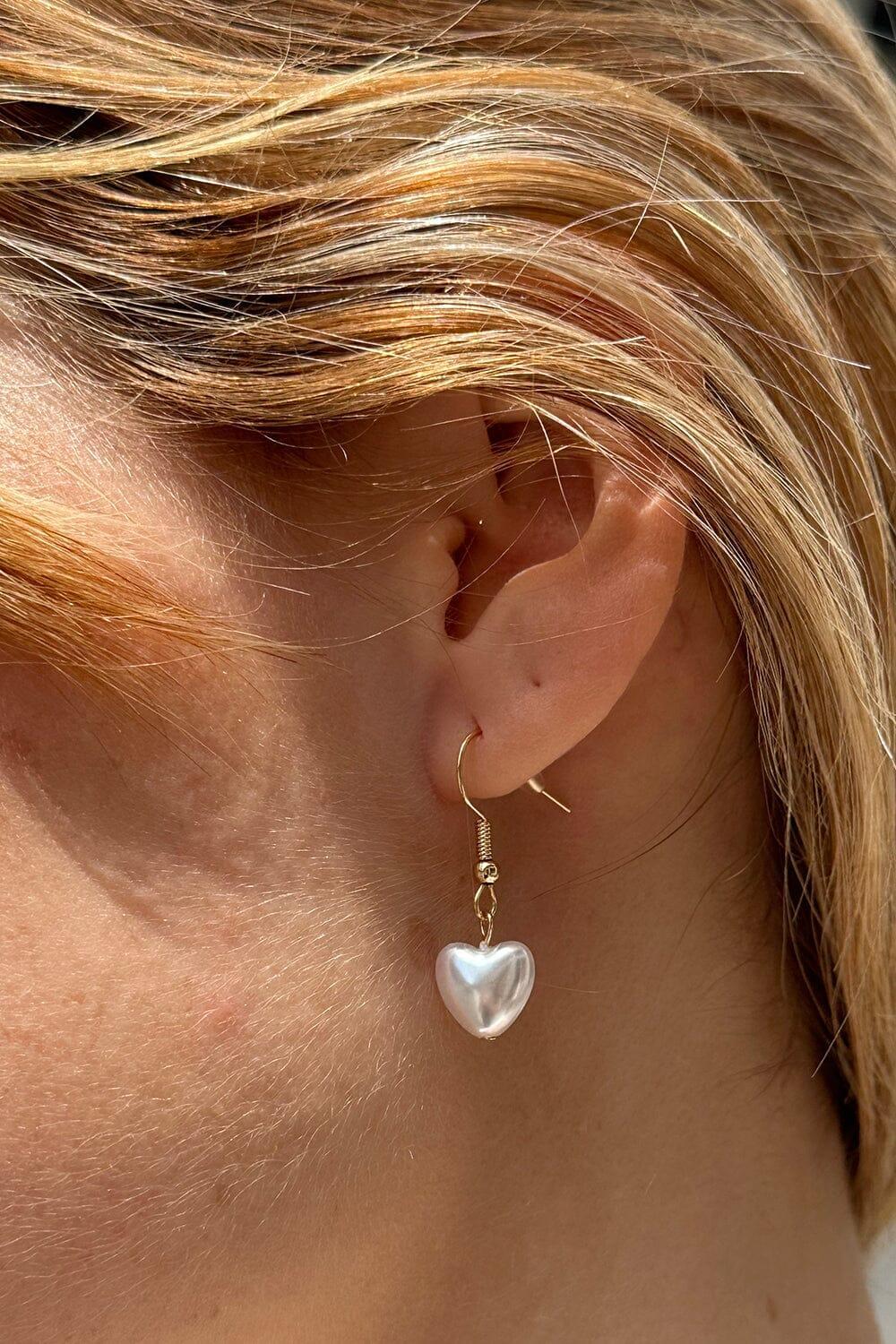 Pearl Heart Earrings Product Image