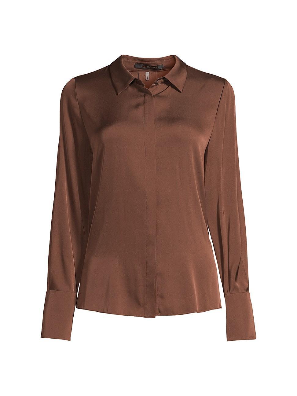 Larissa Split-Cuff Button-Down Blouse Product Image