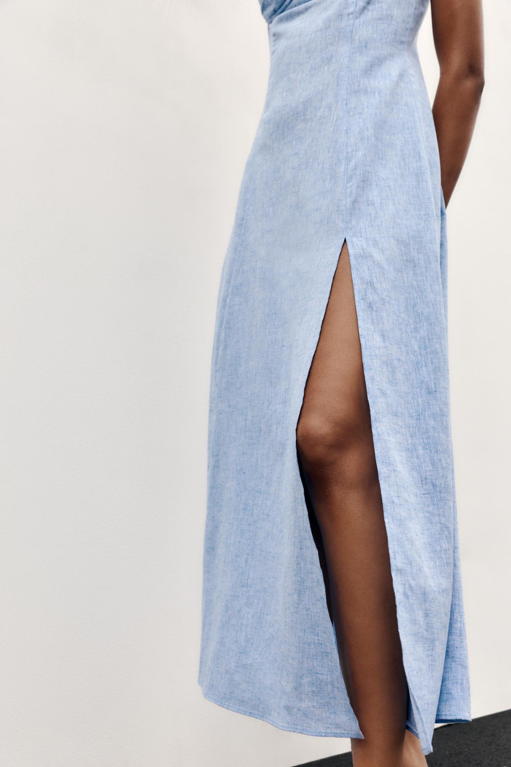 LINEN MIDI CORSET DRESS Product Image