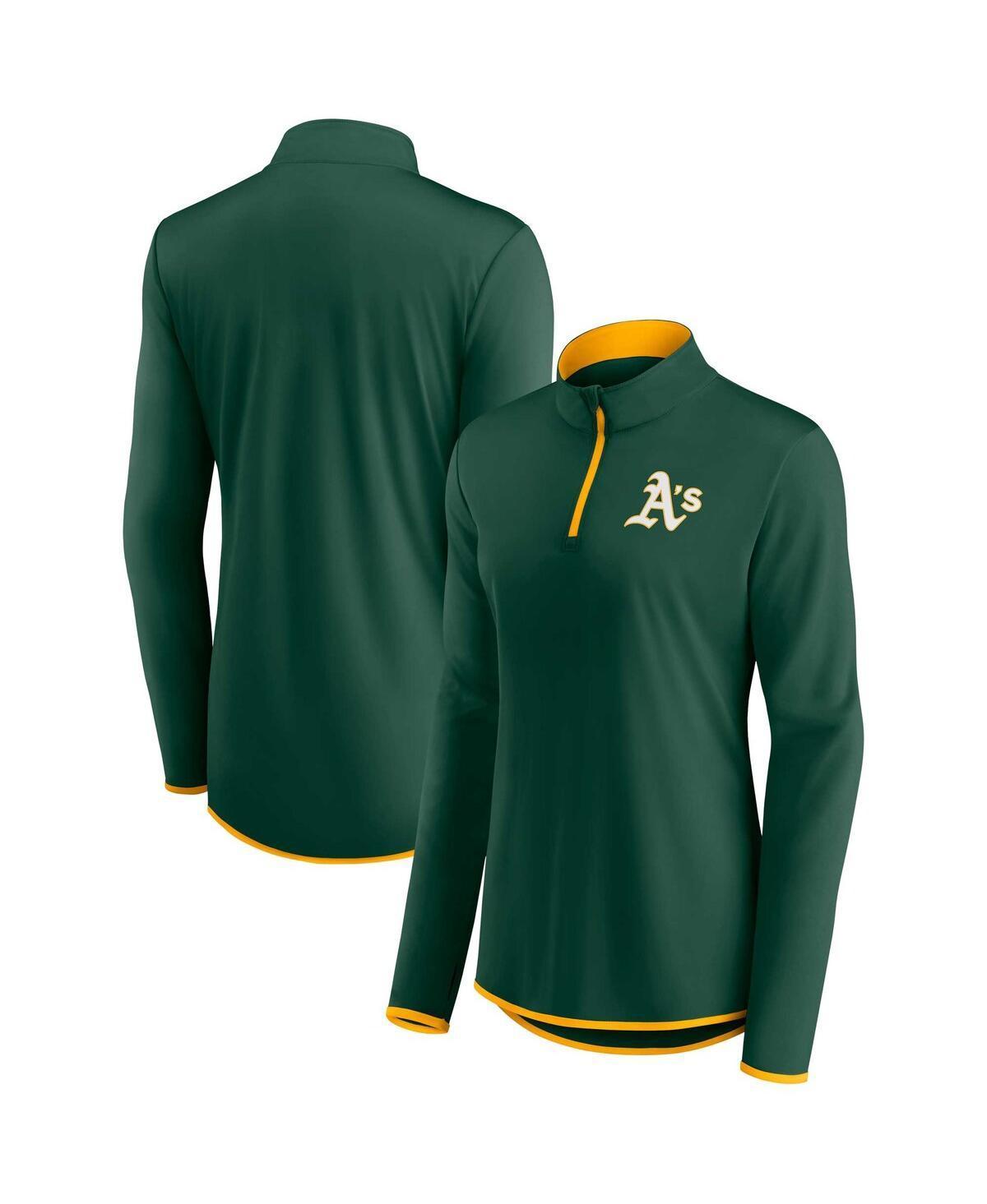 Women's Fanatics Branded Green Oakland Athletics Corner Quarter-Zip Top, Size: Medium Product Image