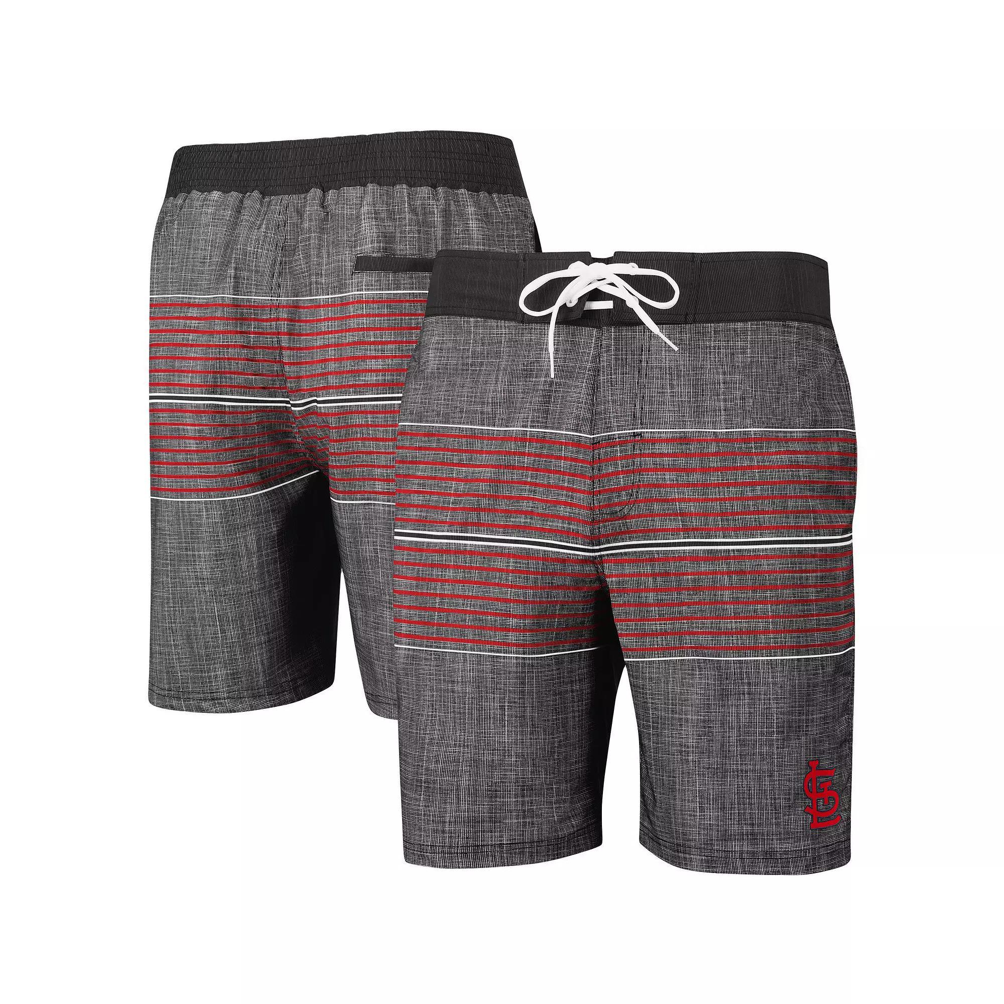 Men's G-III Sports by Carl Banks Charcoal St. Louis Cardinals Horizon Volley Swim Trunks, Size: Small Product Image
