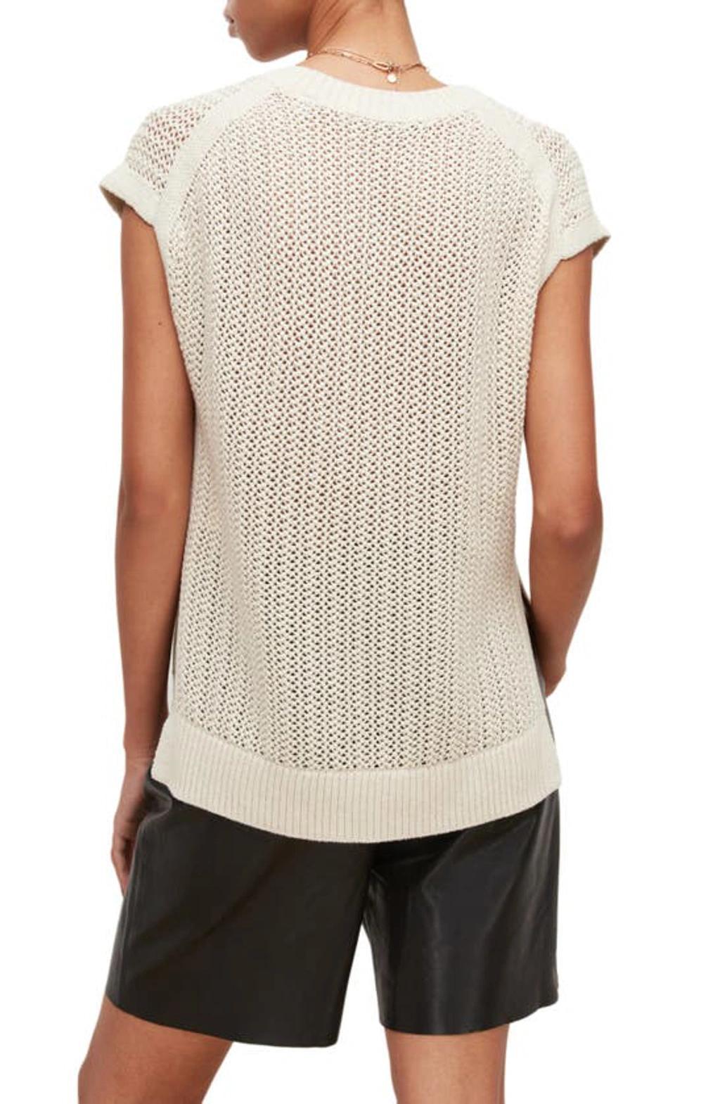 Zadie Cap Sleeve Cotton Sweater In Pampas White Product Image