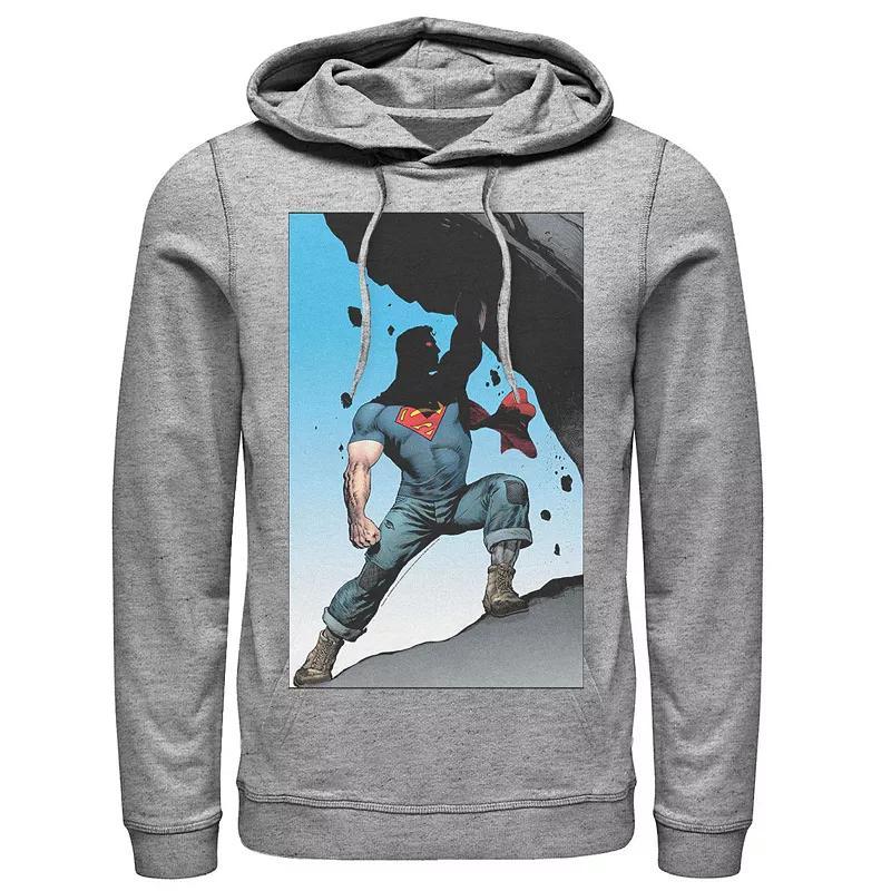 Mens DC Comics Superman Power Lift Comic Poster Hoodie Athletic Grey Product Image