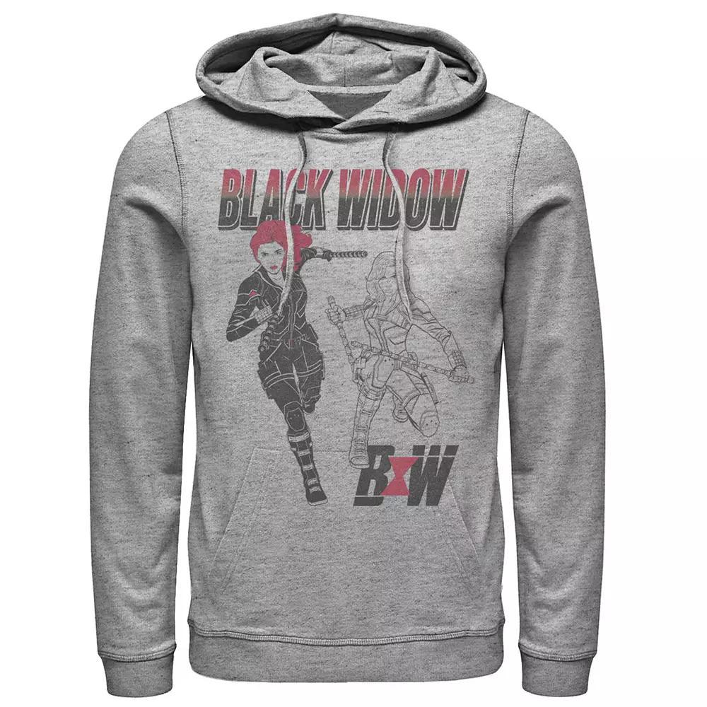 Men's Marvel Black Widow Hoodie, Size: Large, Athletic Grey Product Image