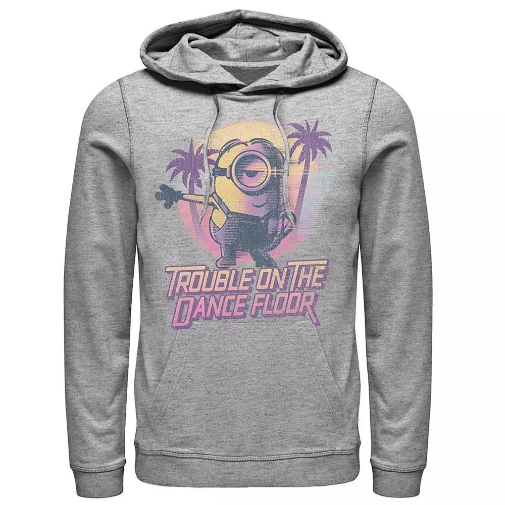 Men's Despicable Me Minions Tropical Dance Trouble Pullover Hoodie, Size: Small, Athletic Grey Product Image