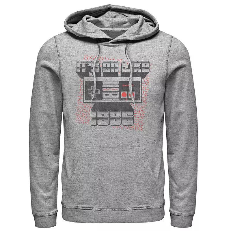 Men's Nintendo Controller Pullover Hoodie, Size: Small, Athletic Grey Product Image