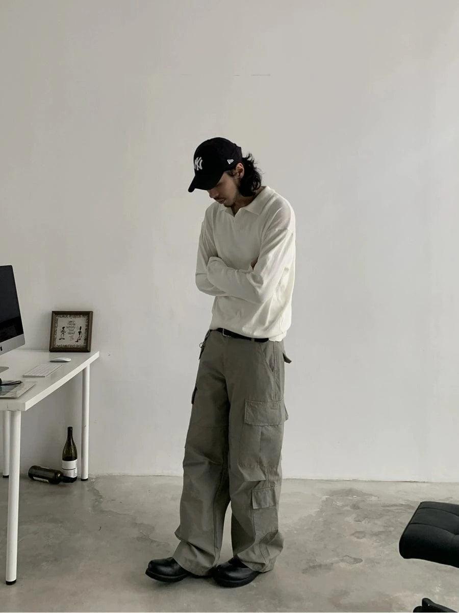 RT No. 18759 BOXY KNIT POLO LONGSLEEVE Product Image