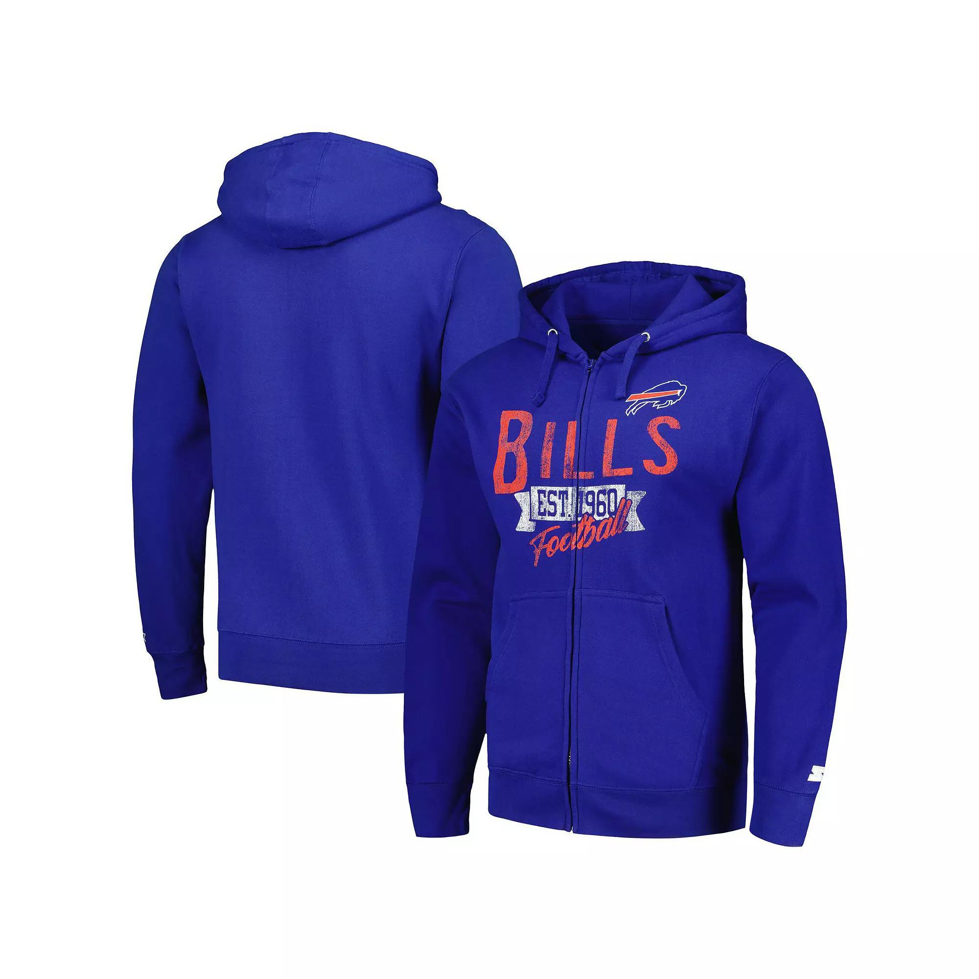 Men's Starter Royal Buffalo Bills Domestic Post Season Full-Zip Hoodie, Size: 2XL, Blue Product Image