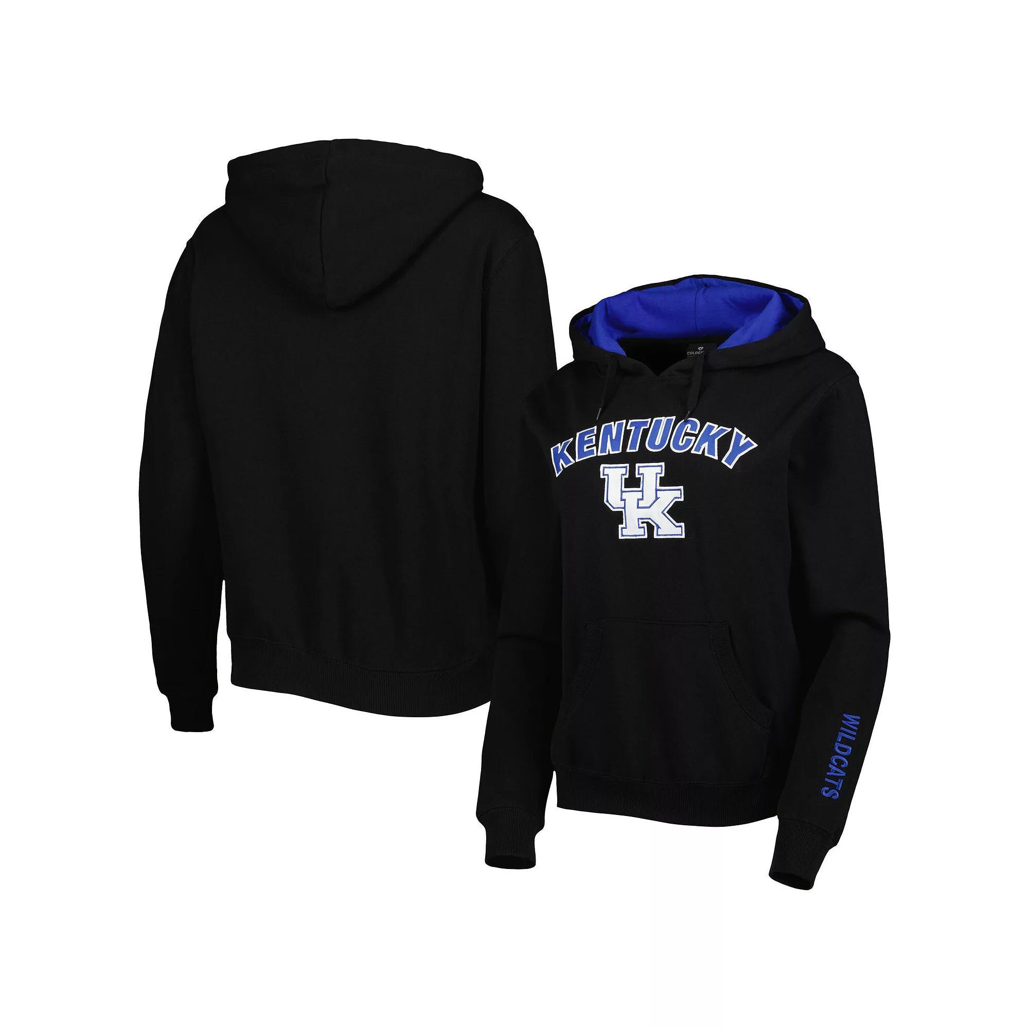 Women's Colosseum Black Kentucky Wildcats Arch & Logo Pullover Hoodie, Size: Small Product Image