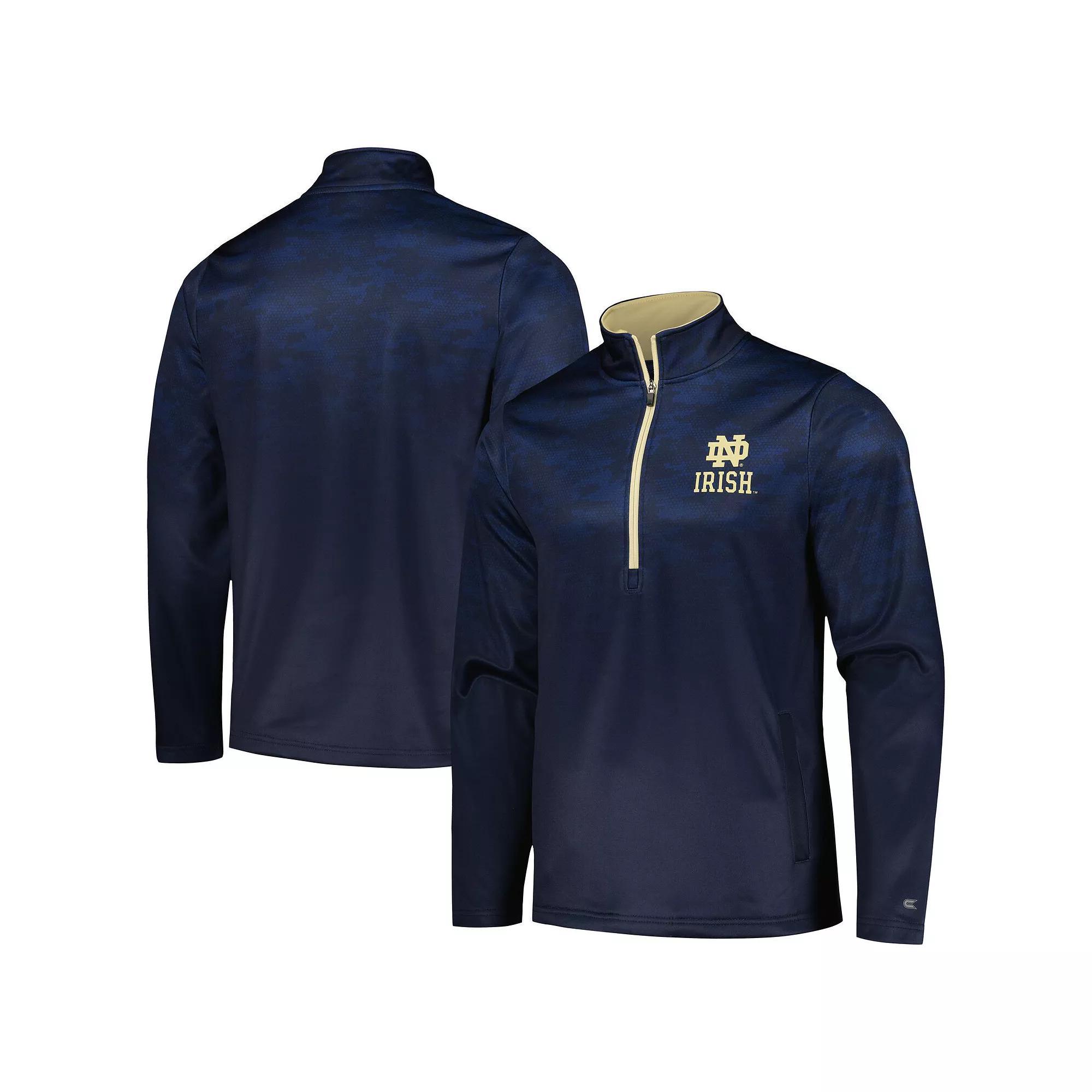 Men's Colosseum Navy Notre Dame Fighting Irish The Machine Half-Zip Jacket,  Product Image