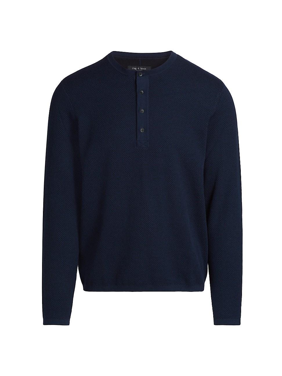 Mens Bennet Cotton-Wool Crewneck Henley Product Image