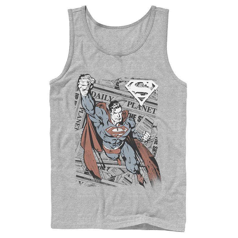 Men's DC Comics Superman Daily Planet Background Poster Tank Top,  Product Image