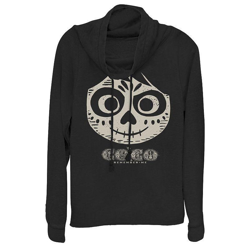 Disney / Pixar's Coco Miguel Skeleton Face Juniors' Cowlneck Graphic Lightweight Long Sleeve, Girl's,  Product Image