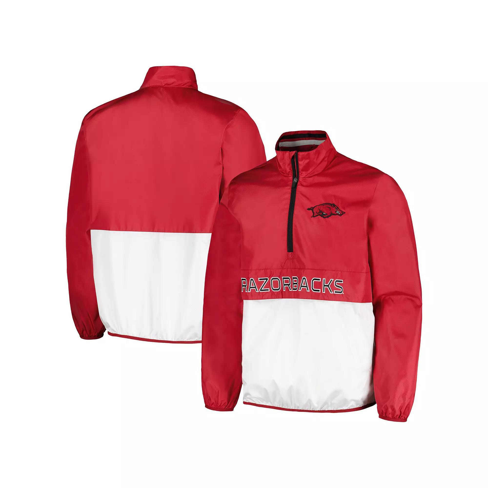 Men's G-III Sports by Carl Banks Cardinal Arkansas Razorbacks Cornerman Half-Zip Top,  Product Image