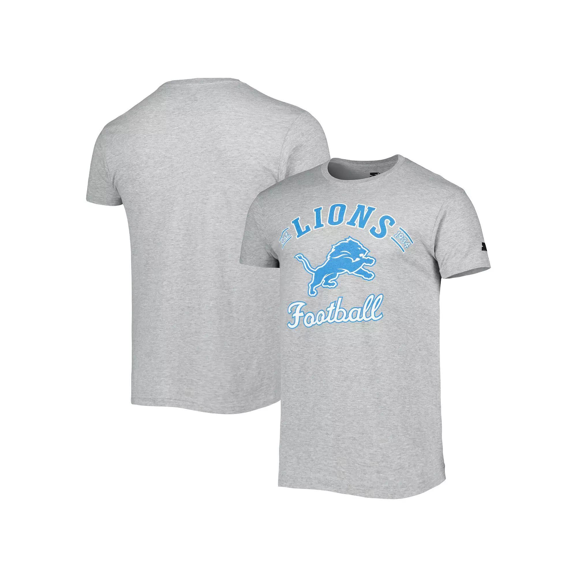 Men's Starter Heathered Gray Detroit Lions Prime Time T-Shirt,  Product Image