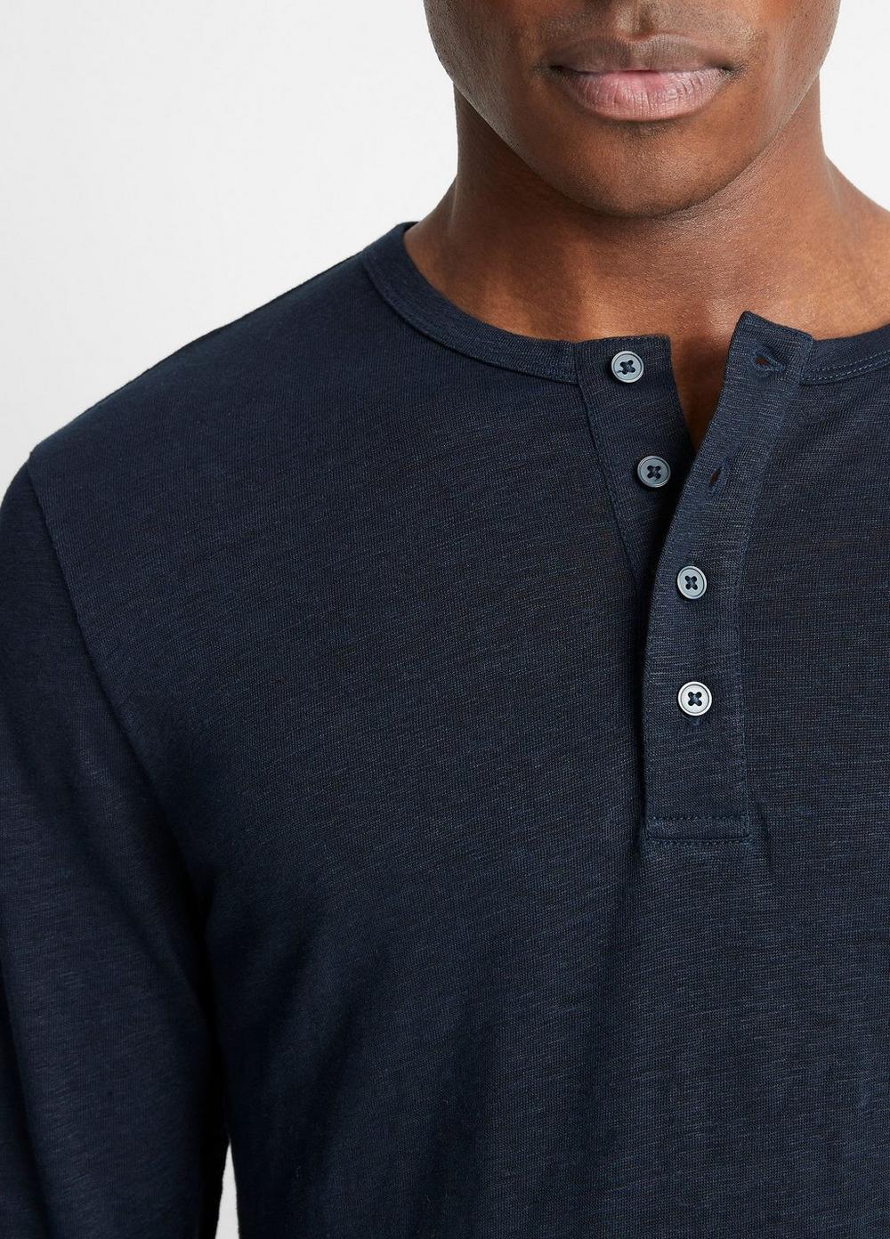 Linen Long-Sleeve Henley Product Image