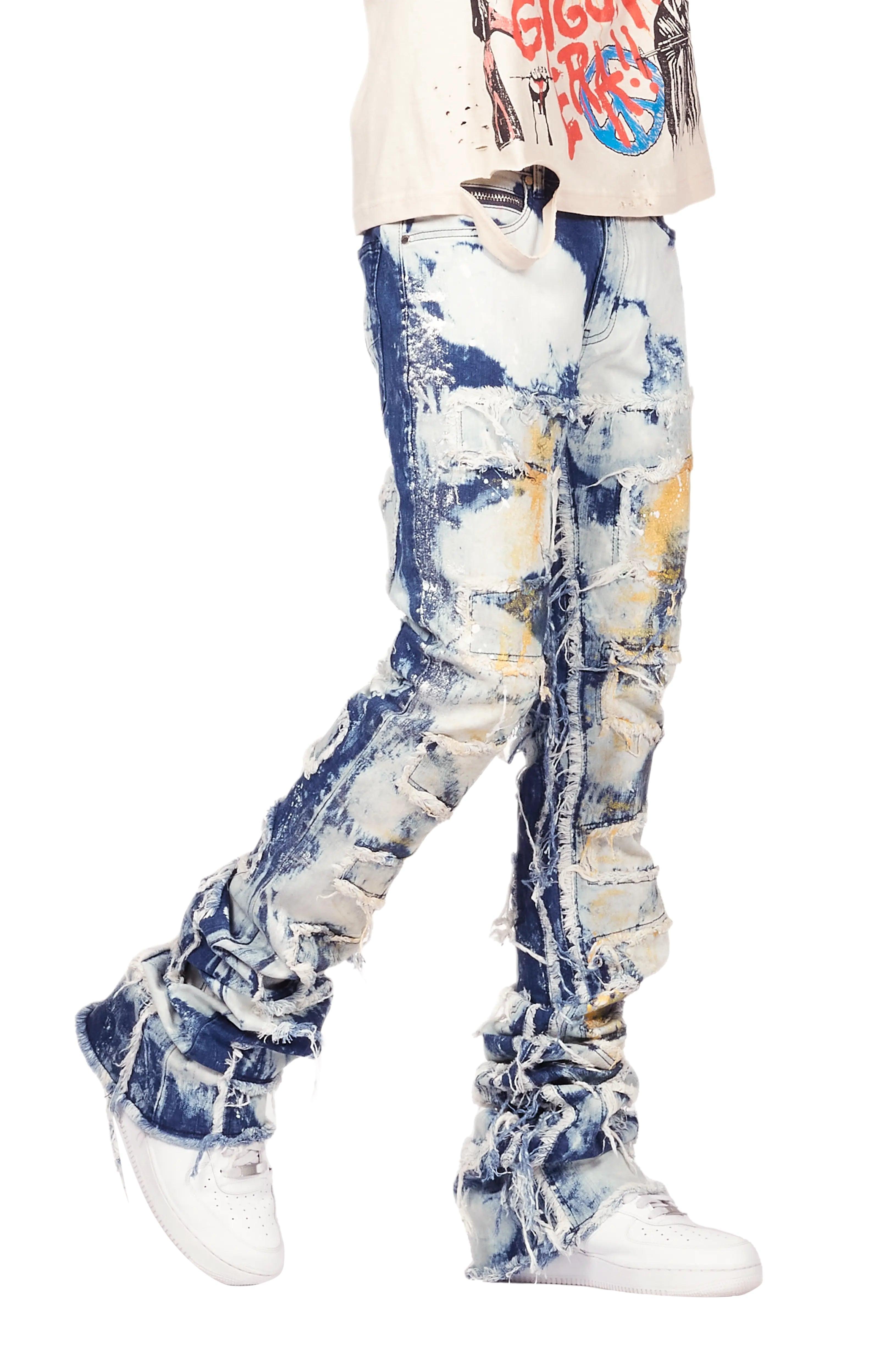 Hallia Blue Stacked Flare Jean Male Product Image