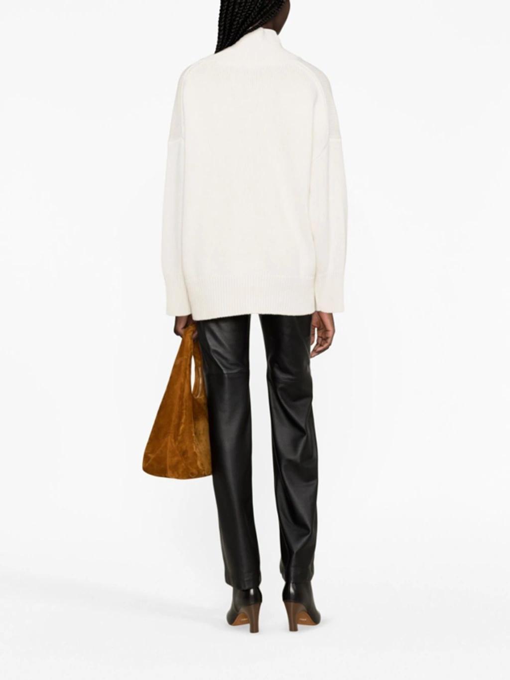 Cashmere Turtleneck Sweater In White Product Image