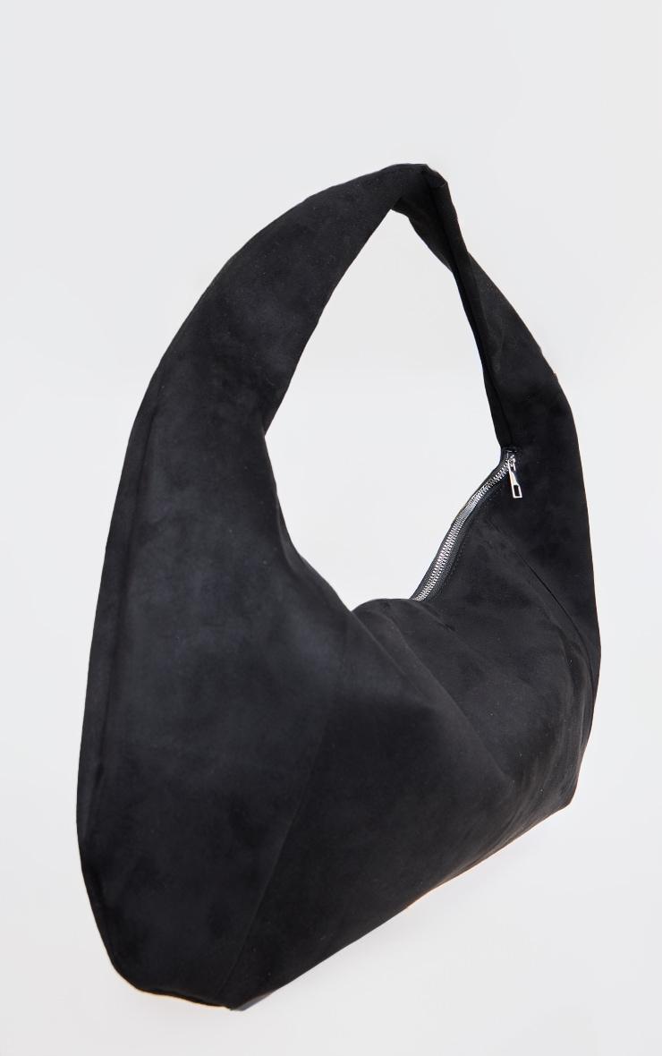 Black Oversized Faux Suede Tote Bag Product Image